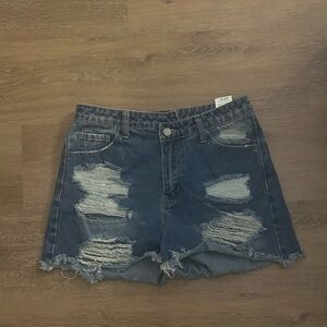 “Jeans” ripped jean shorts
